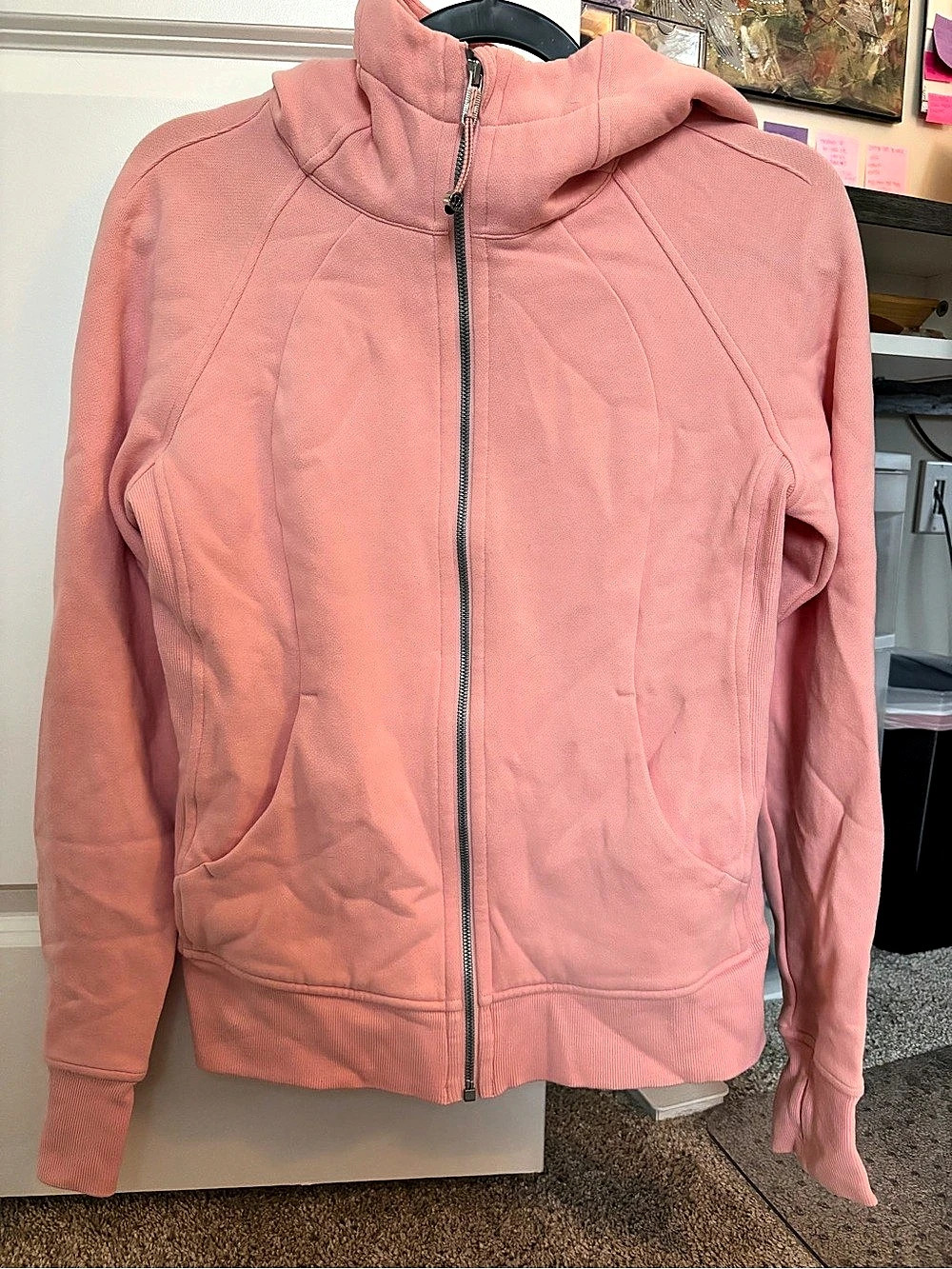 Lululemon Scuba Full-Zip Hoodie Dew Pink Full-Zip Hooded Jacket Size 8